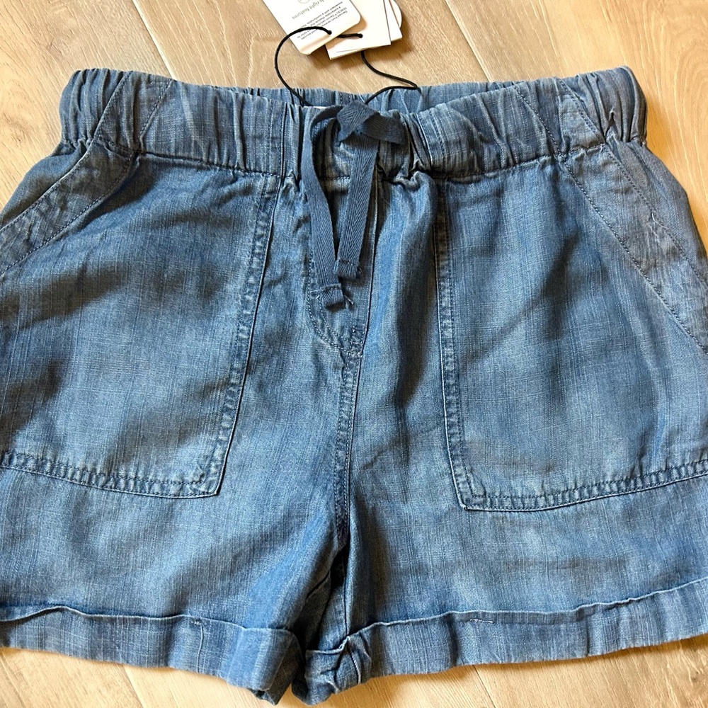 For The Republic High Waist Blue Shorts
